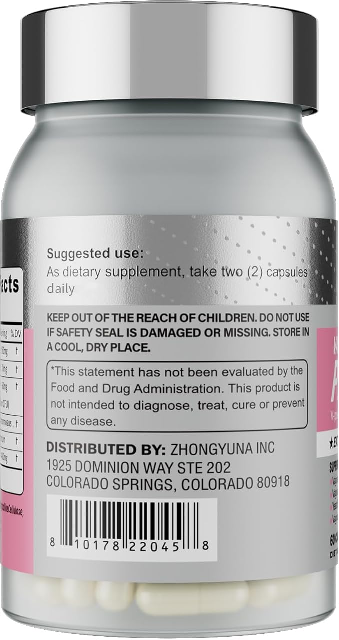 Vaginal Probiotics for Women Vag Health Womens Probiotic for PH Balance Vaginal Odor, Prebiotics Lactobacillus Probiotic Blend Supplement, Cranberry Flavour, 120 Capsules / 2 Packs