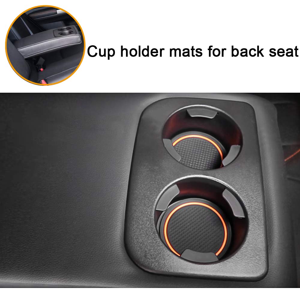 Auovo Anti-dust Door Mats for 2018 2019 2020 2021 2022 2023 Subaru Crosstrek and 2018-2023 Impreza Gate Door Liners Inserts Cup Console Mats Interior Accessories(Pack of 14) (Orange)