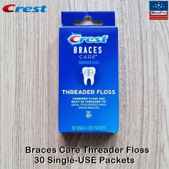 Crest Braces Care by Threader Floss, (30) Single-Use Packets