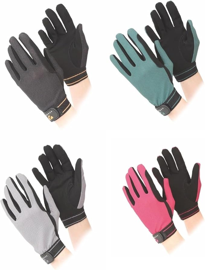 Shires Aubrion Ladies Mesh Riding Gloves M Raspberry