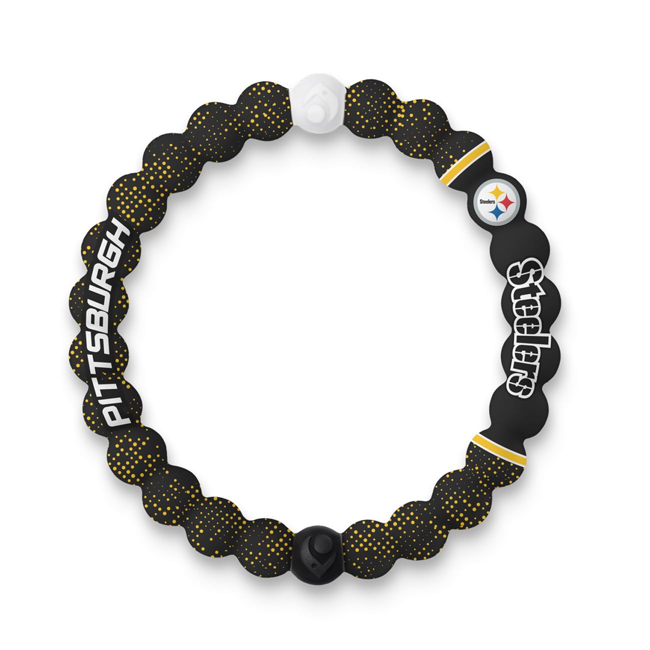Lokai NFL Football Collection Silicone Beaded Bracelet, Pittsburgh Steelers Home Field - Medium Size, Officially Licensed Produc