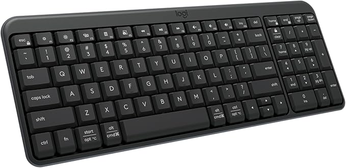 Logitech K250 Bluetooth Keyboard with Numpad, Easy Connectivity, Compact Wireless Keyboard Made with Recycled Plastic, Spi...