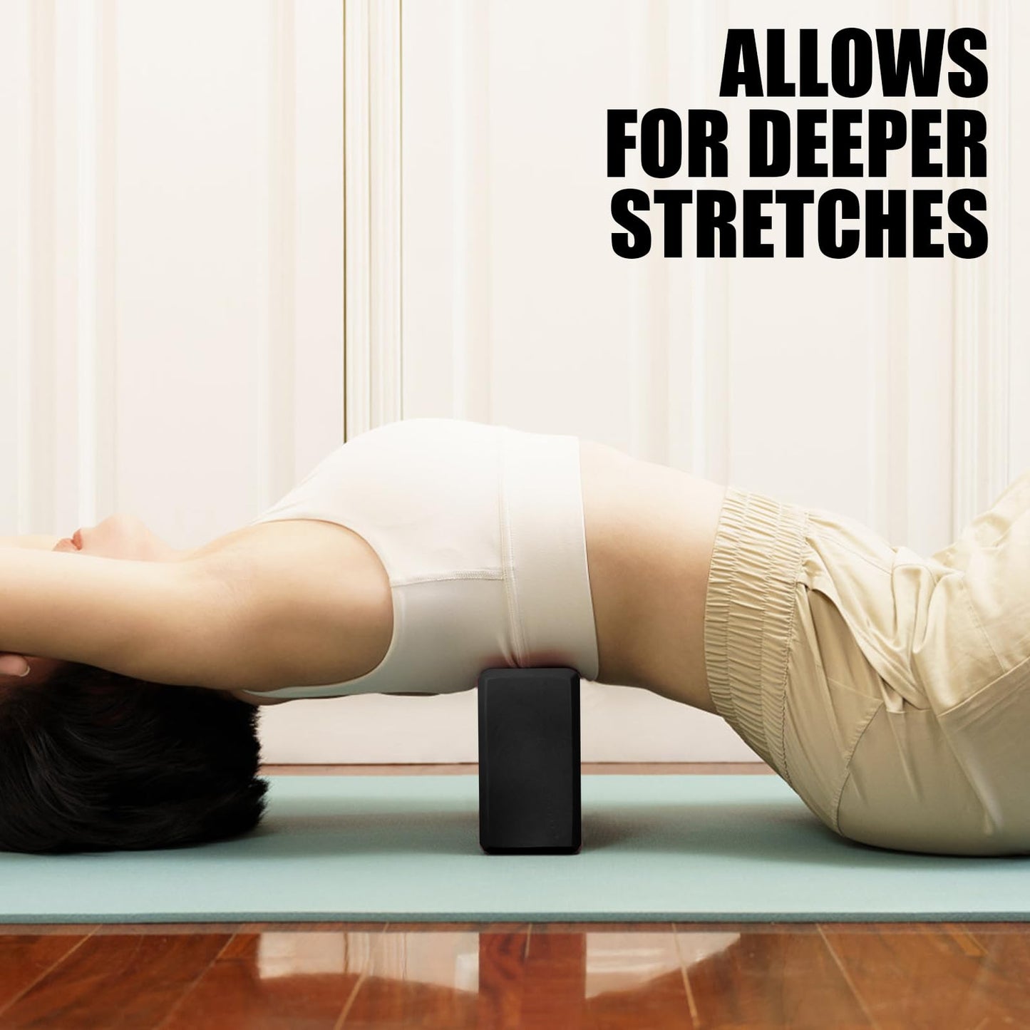 2 Pcs Yoga Blocks, 9"x6"x3" Foam Blocks Yoga Props for Pilates Stretching and Meditation Exercise Blocks Lightweight Yoga Essentials (Black, normal)