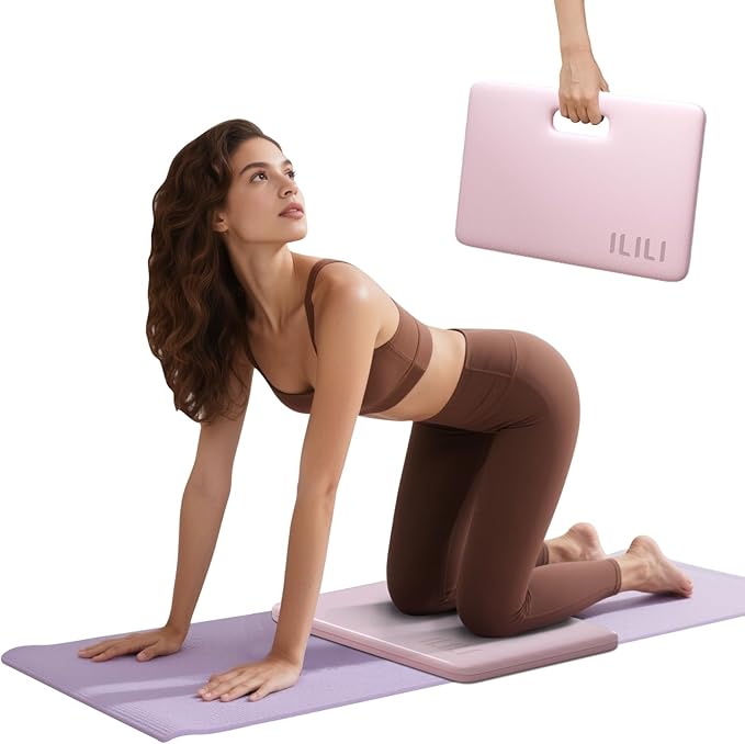 ILILI Yoga Knee Pad Foldable, TPE Soft Pad 24*17*0.5inch (Folding Size 17*12*1inch) for Knee Push-ups, Plank Support＆Elbo...