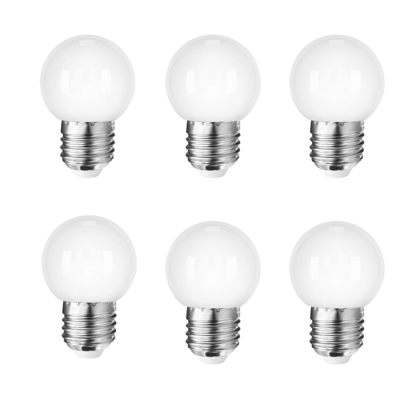 Taysing LED Night Light Bulb G14 1W Soft White 3000K E26 Base 6 Pack