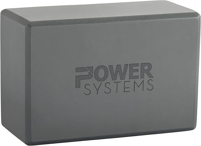 Power Systems Yoga Block | Commercial Grade Foam, Lightweight, Durable Ergonomic Support for Home and Studio Use | Yoga, P...