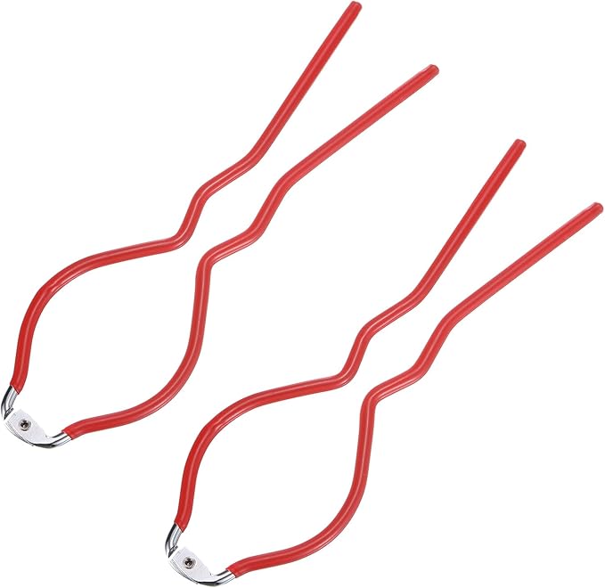 uxcell 2Pcs 10.8" x 3.1" Bottle Wrench Jar Opener Wrench Canning Jar Wrench Made of Plastic and Stainless Steel Red