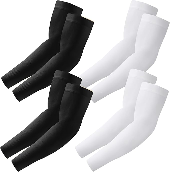 VNLEXMC 4 Pairs Arm Sleeves to Cover Arms for Men & Women,UV Sun Protection,Cooling Sports Compression,Tattoo Cover Up Sleeve