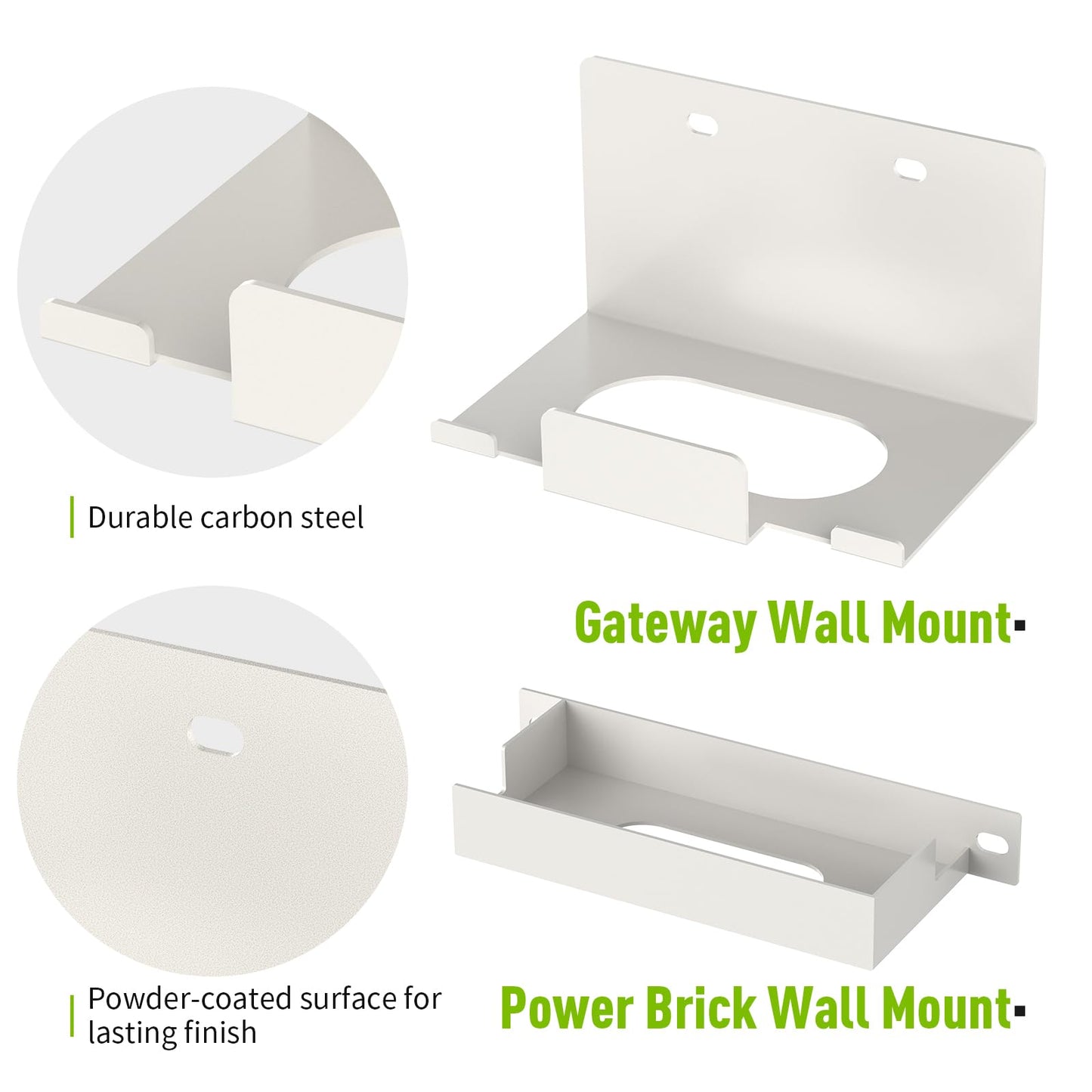 Wall Mount for AT&T Fiber (Arris) BGW320,Heavy Metal Wall Mount for AT&T BGW-320 Internet Modem Gateway +Original Power Bricks Holder,Easy Install with All Hardware Included(White Holder Only)