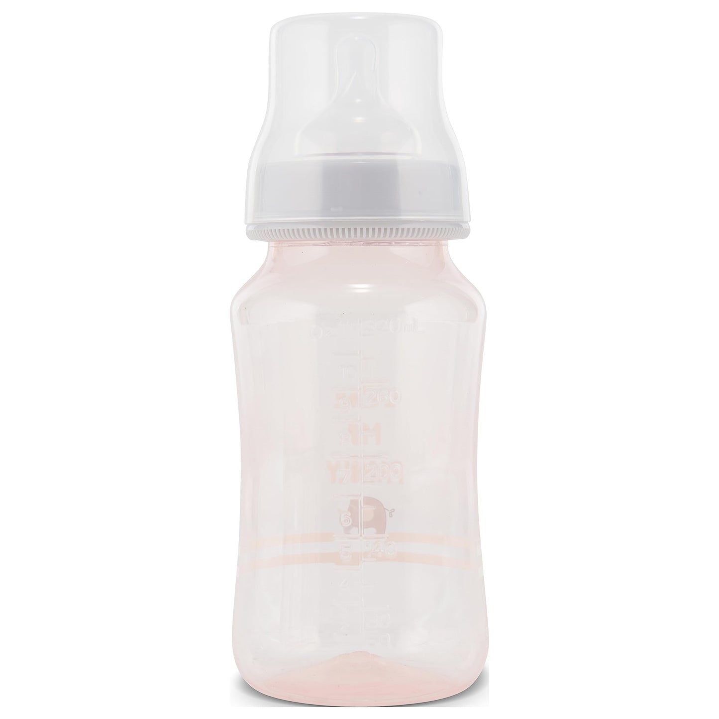 Premium 2-Pack Baby Bottles - 11 Ounce, Hourglass Shape, Fun Boys and Girls Prints, Clear Cover - BPA-Free