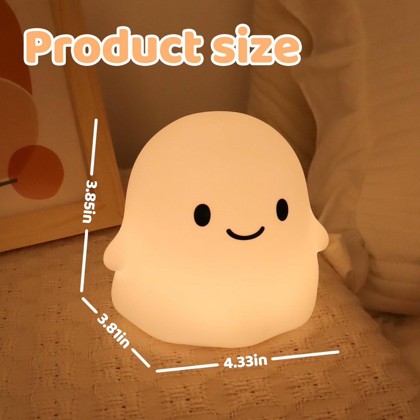 Rytinazzz Halloween Ghost Night Light  Kids Halloween Gifts - Cloud Nightlight  Halloween Decorations  Squishy Silicone  Dimmable  Rechargeable  30-Min Timer  Bedroom Nursery Bedside  Room Decor
