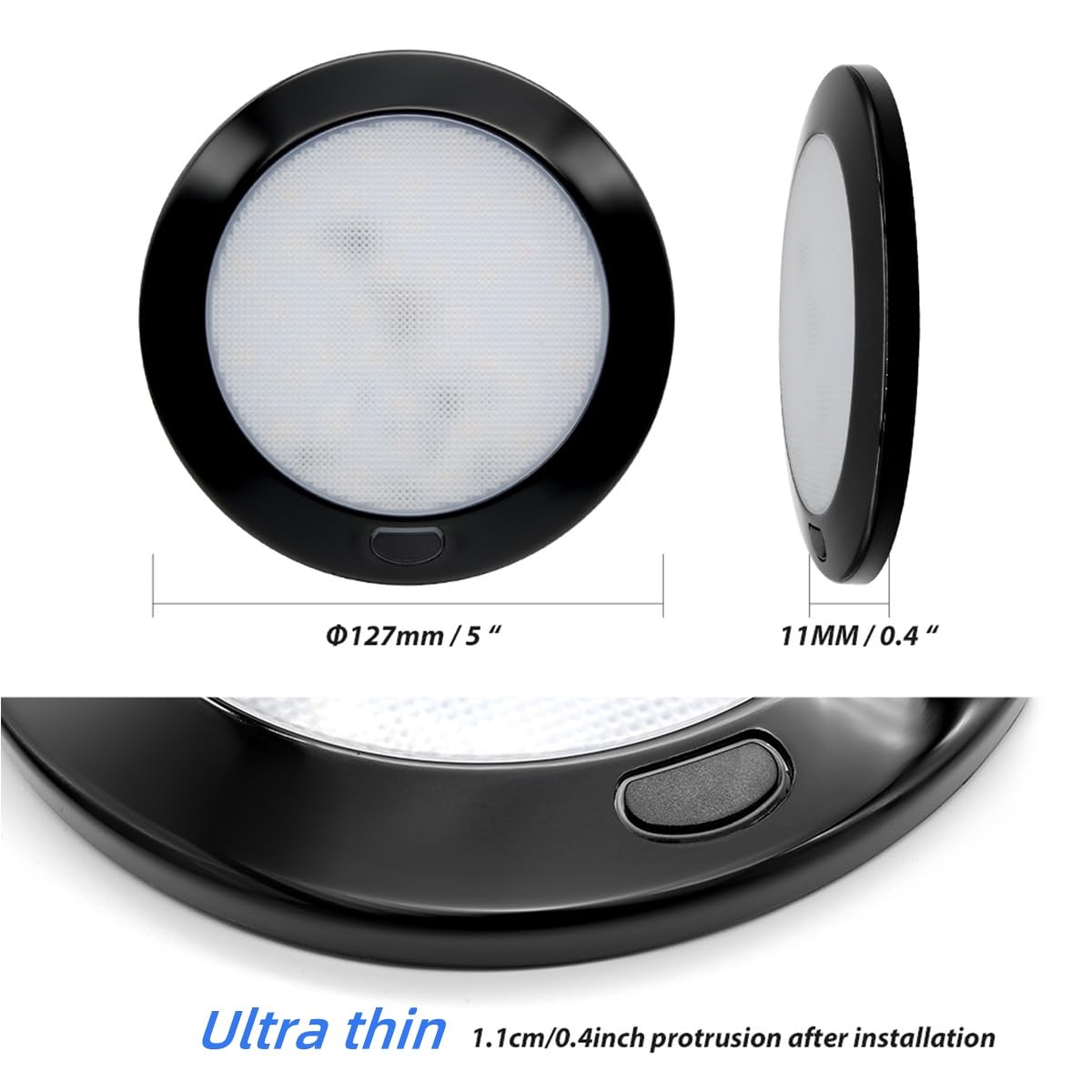 Dream Lighting 12Volt Rv Interior Led Ceiling Light With Switch Soft White Lighting 4000K  320Lumens 5 Inch