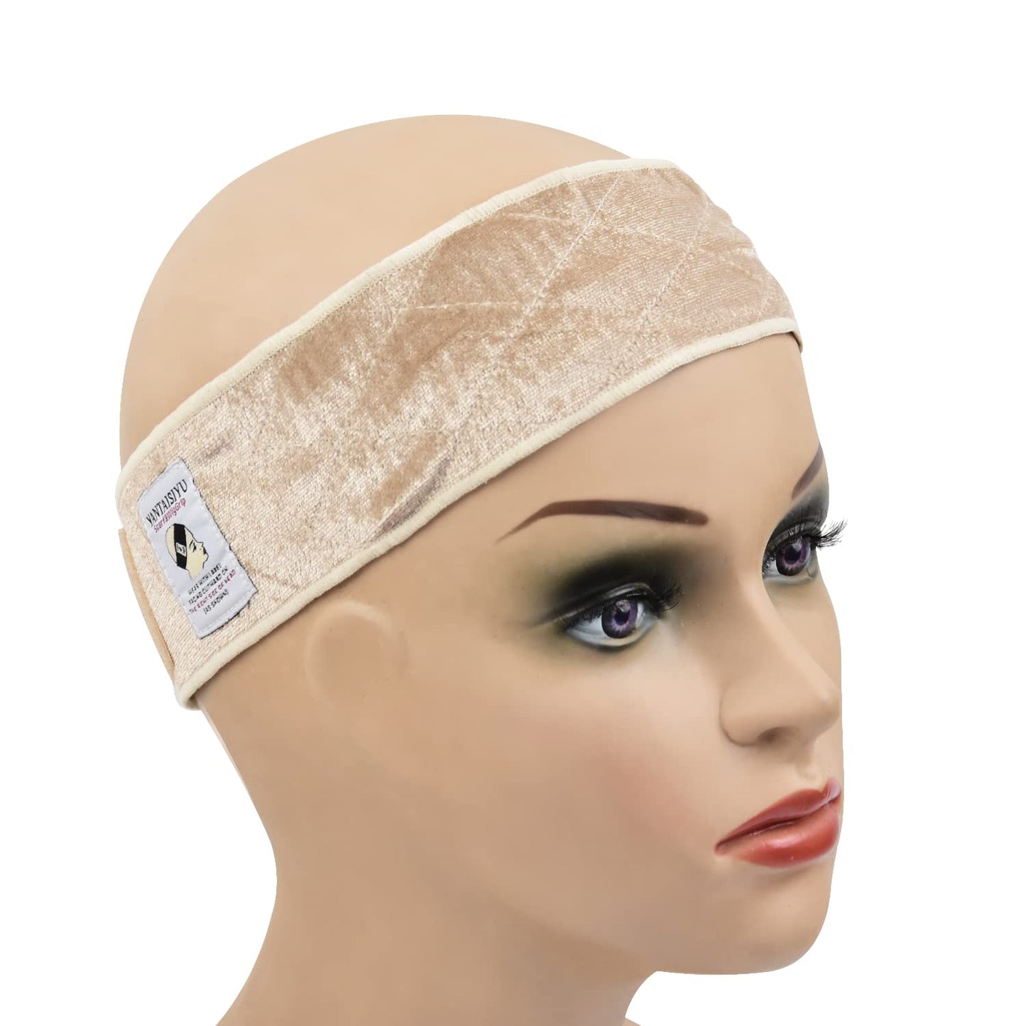 YANTAISIYU Wig Grip Band for Women Adjustable Non-Slip Wigs Scarf Grip Headband for Keeping Wig in Place (Beige)