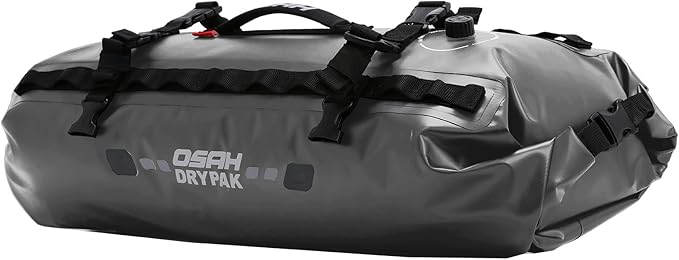 Waterproof Duffle & Tail Bag Saddle Bags, 20L Large Storage Space, for Motorcycle Back Seat, Dry Bag - Grey