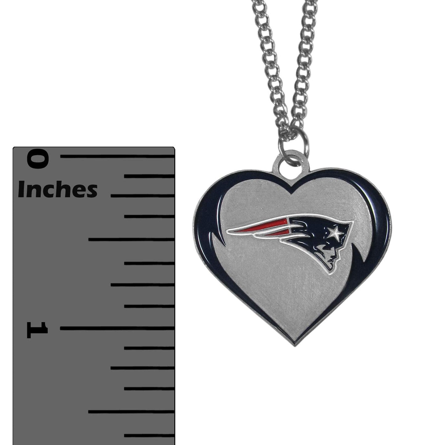 Siskiyou Sports NFL New England Patriots Womens Heart Necklace, Team Color, 22 inch
