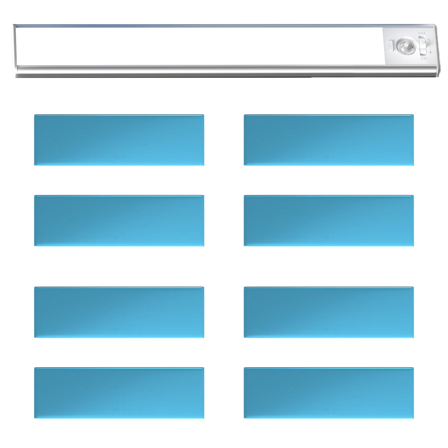 Under Cabinet Lights Magnetic Stickys - Replacement Magnetic Strips With Adhesive Backing For Under Cabinet Lighting Universal Blue Iron Sheet For Cabinet Lighting(Non-Magnetic (Rectangle  8)