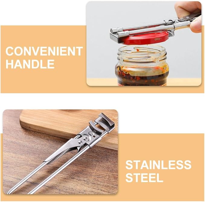 Bottle Jar Opener, Adjustable Multifunctional Stainless Steel Can Opener, Portable Jar Lid Gripper for Kitchen Household Use