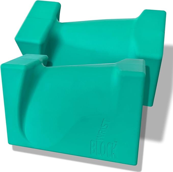 WRIST BLOCK™ The Ultimate Evolution in Premium Quality Yoga Blocks (Set of 2, Teal) - Designed to Eliminate Wrist Strain D...