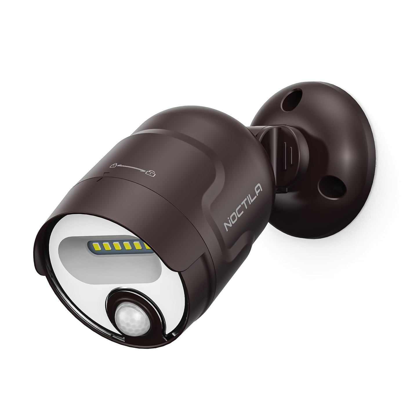 Noctila Battery Operated Motion Sensor Light,4000mAh Rechargeable Battery Powered Spotlight 600 Lumen Outdoor IP65 Waterproof for Porch,Yard,Wall,Garden with Dusk to Dawn (Brown-1pcs)