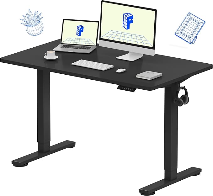 FLEXISPOT EN1 One-Piece Standing Desk, 48"x24" Seamless Desktop Electric Height Adjustable for Home Office, Study Rooms & ...