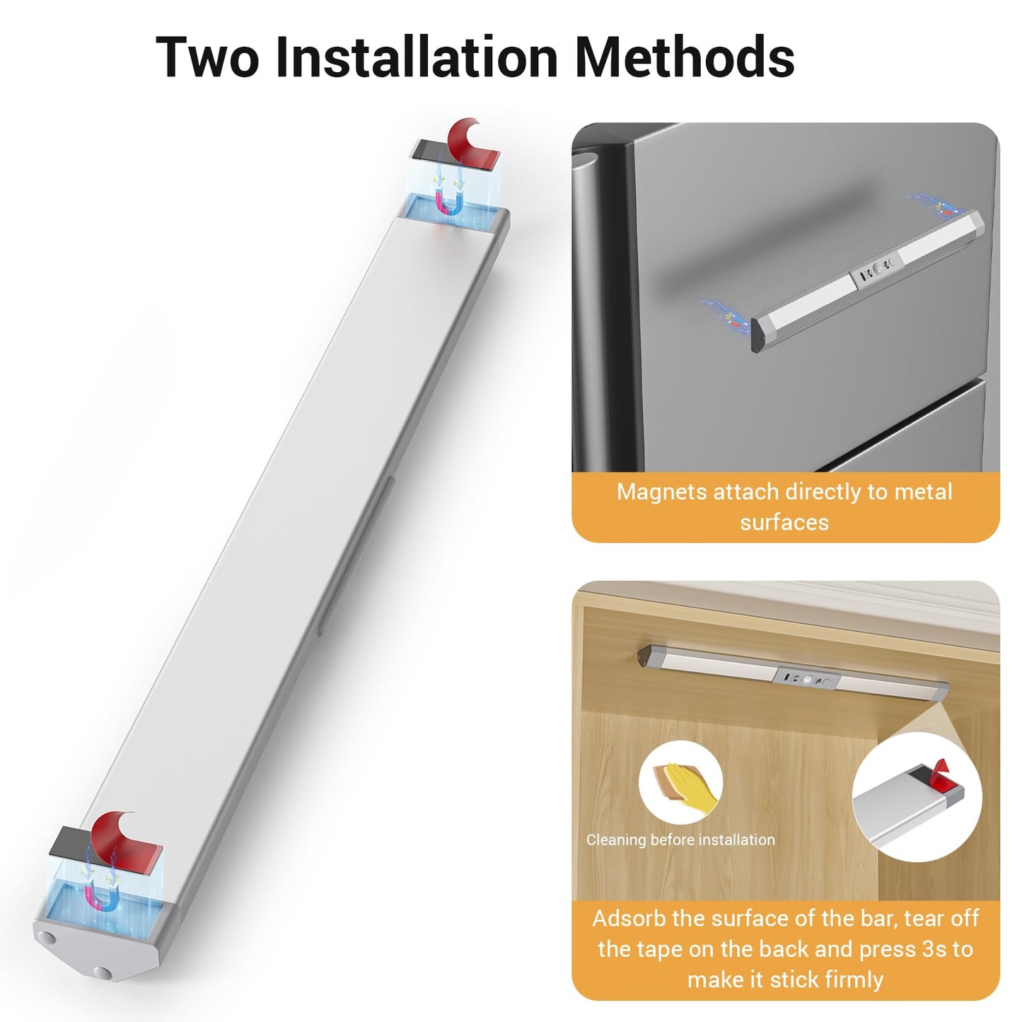 Wobane Closet Lights Motion Sensored With Eye-Protection Rechargeable Led Wardrobe Lighting With 3 Color 12 Inch Dimmable Wireless Battery Operated Light Indoor For Stair Pantry Hallway 900Mah 3Pcs
