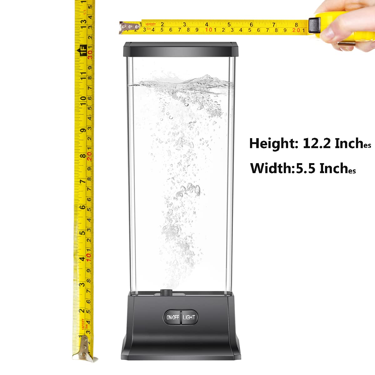 CALOVER Jellyfish Lava Lamp Night Light with White Noise, 18-Color Changing, 5 Brightness Levels, Model BH-BTJ01, Black White