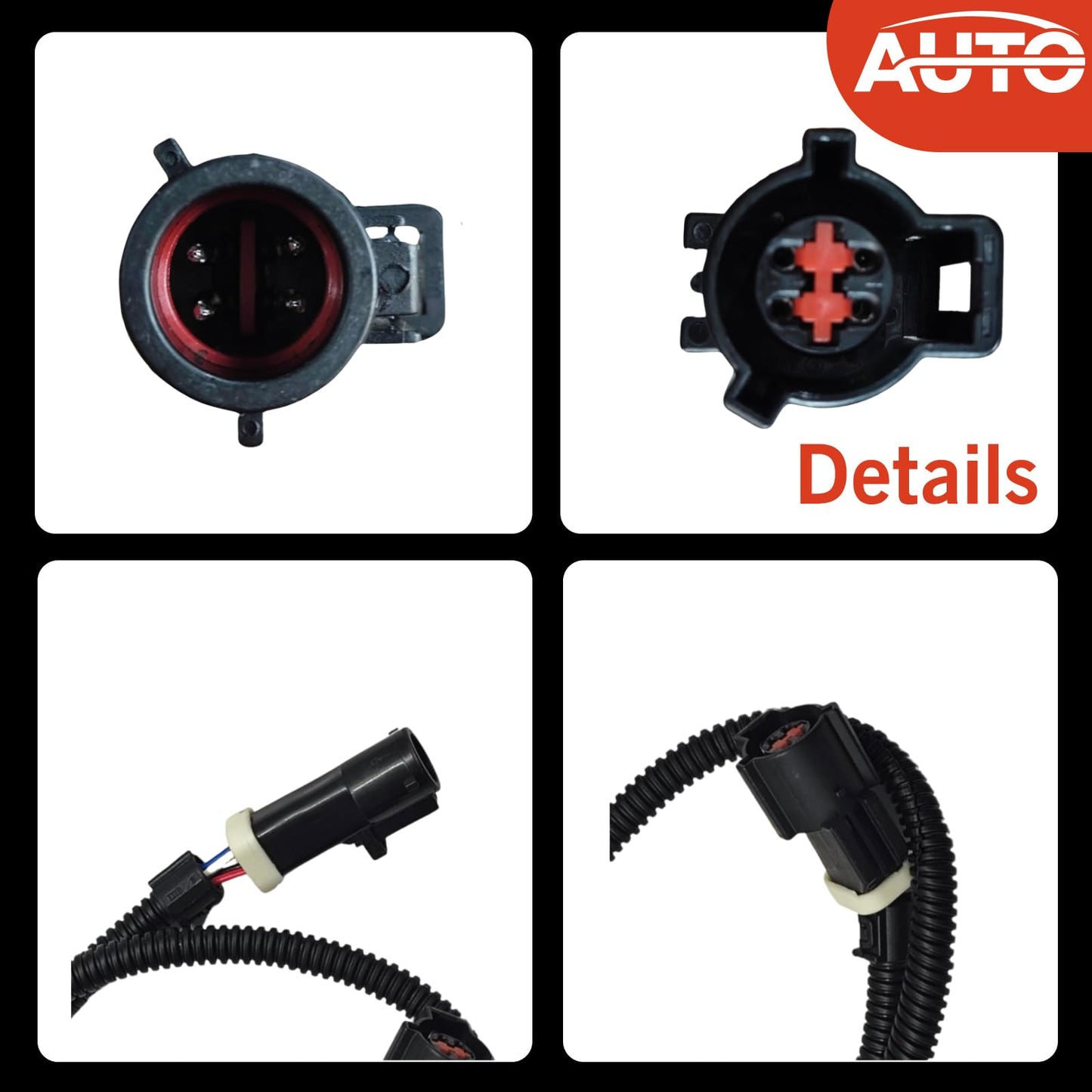 AUTO OCCASION O2 Oxygen Sensor Extension Harness 4Pin with 25.78'' Compatible with 1987-2009 Mustang Fox Body 4 Pack