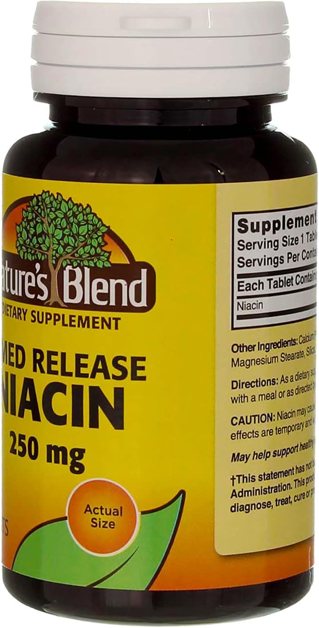 Nature's Blend Niacin Timed Release 250 mg 250 mg 100 Tabs