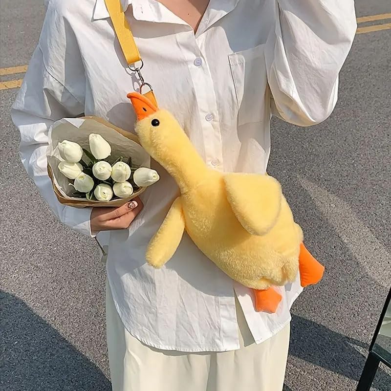 Opexicos 1Pcs Cute Crossbody Duck Bag Cartoon Animal Shoulder Bag Fluffy Bag For Gift