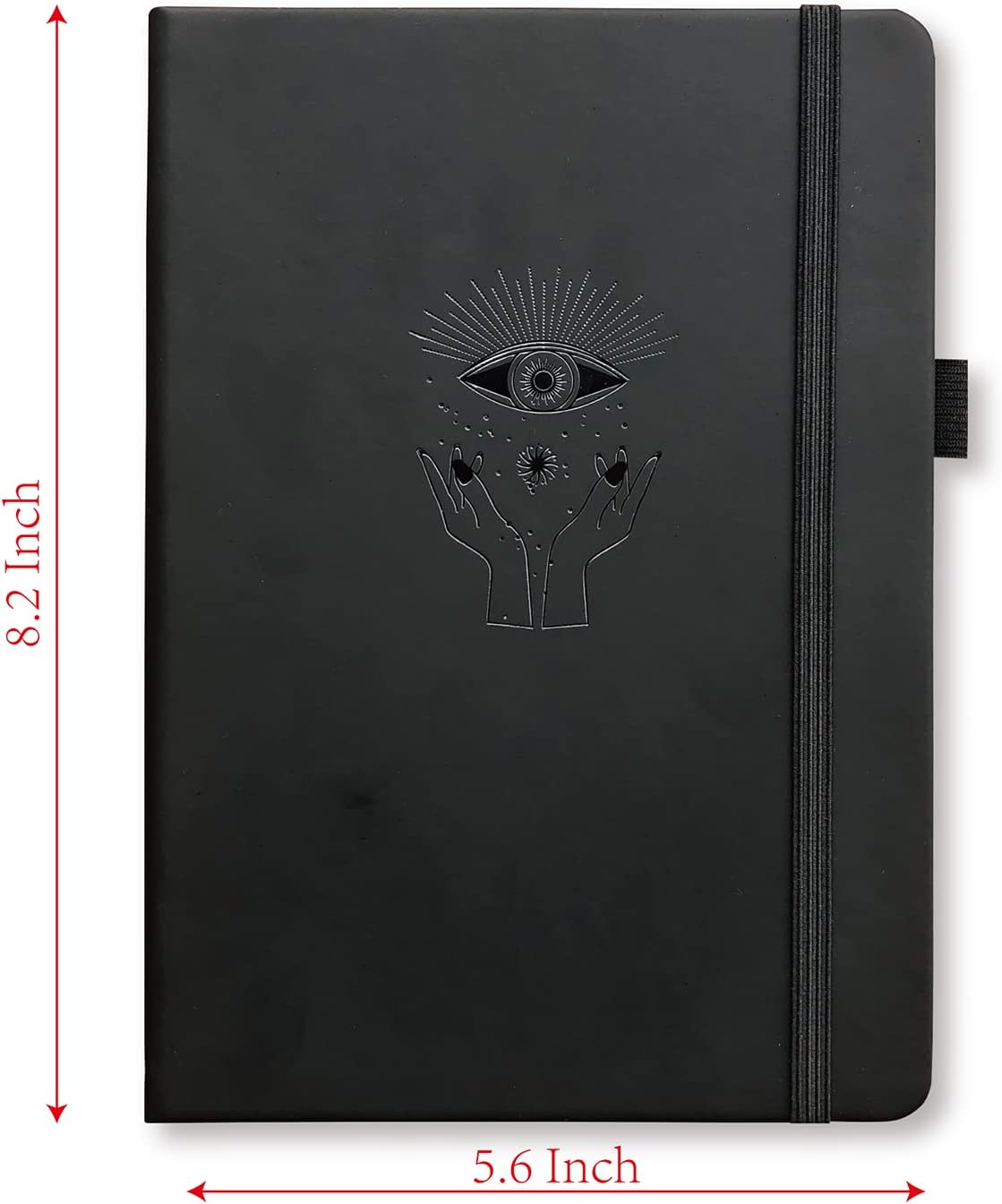 BUKE Dotted Journal - Dot Grid Notebook - 150gsm No Bleed Black Paper - 160 Black Pages - For Women and Men - A5 PU Leather Hardcover 5.75" x 8.5" and Gift Box (BKB-1)