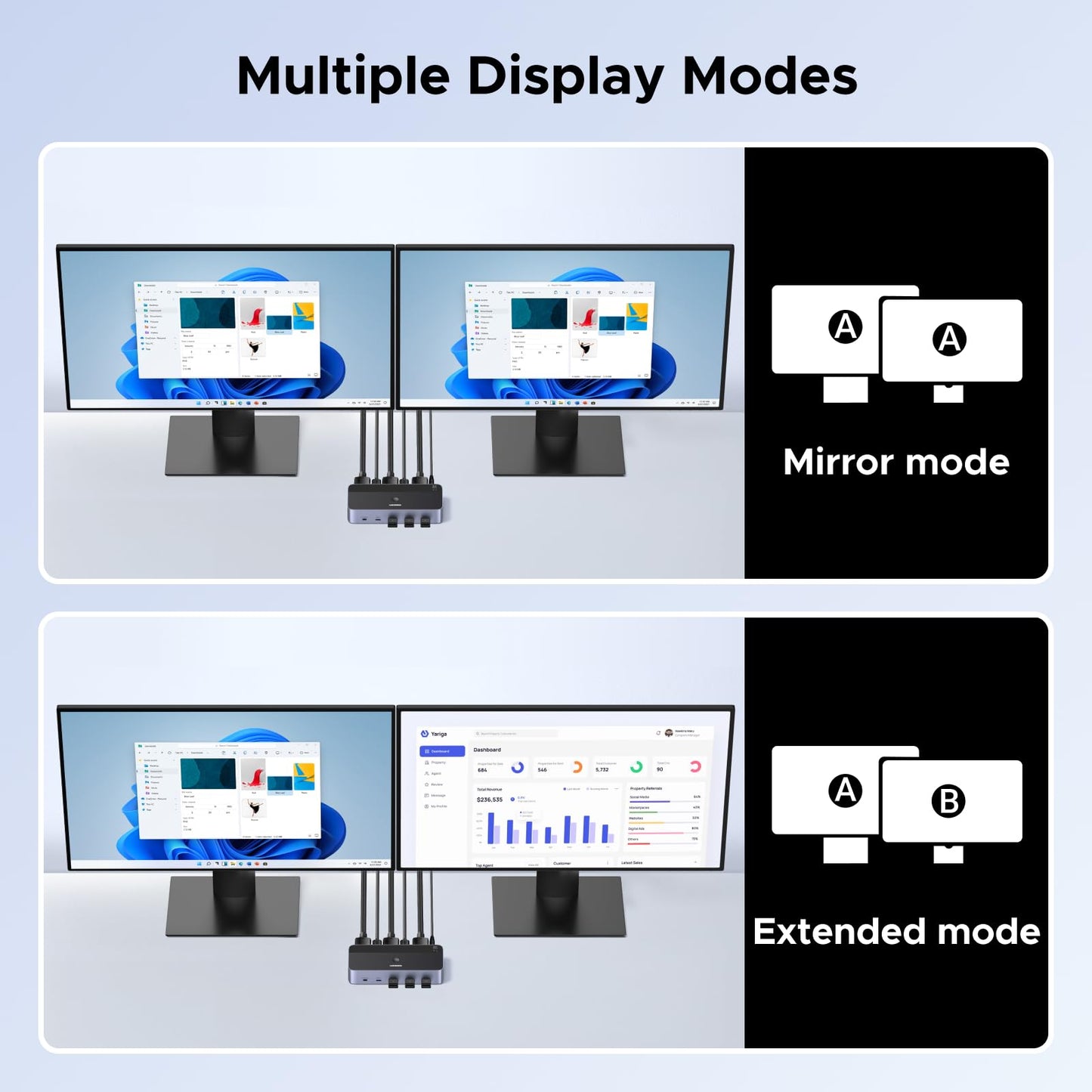 UGREEN 8K@60Hz Displayport KVM Switch 2 Monitors 2 Computers, Aluminum with 4 USB 3.0 Ports for 2 Computers Share Dual Monitors Keyboard Mouse Printer with 2 USB Cables/Power Adapter/Controller