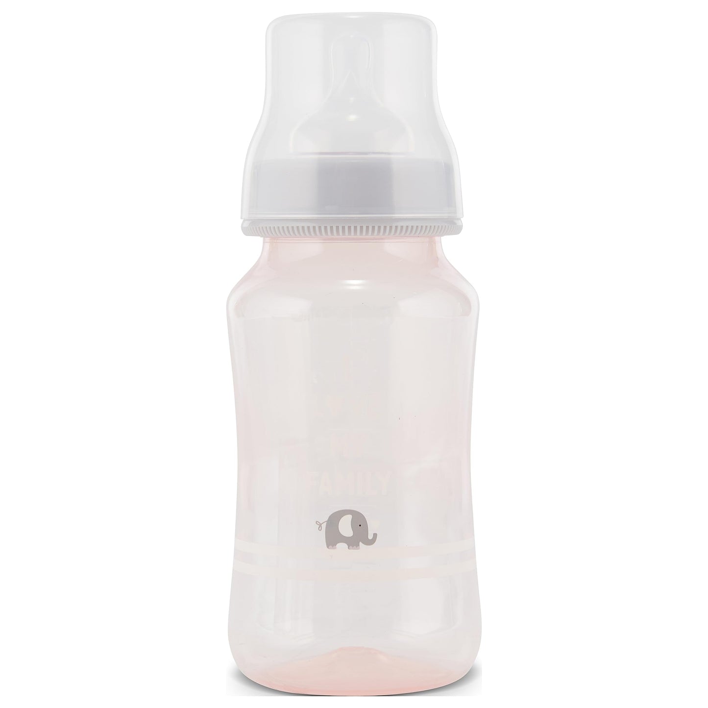 Premium 2-Pack Baby Bottles - 11 Ounce, Hourglass Shape, Fun Boys and Girls Prints, Clear Cover - BPA-Free