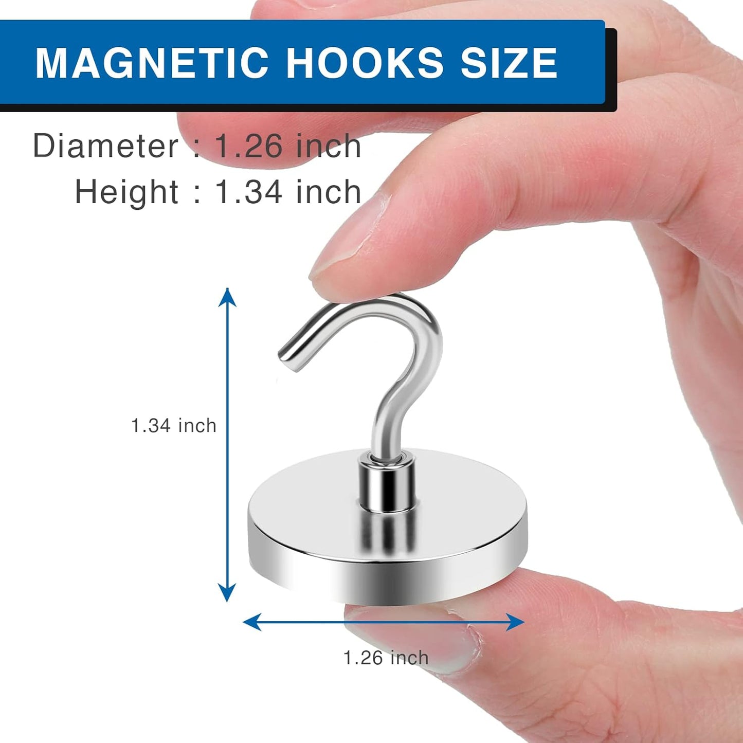 LOVIMAG Magnetic Hooks Heavy Duty, 120 lb Strong Magnetic Hooks for Cruise Cabins, Strong Magnets with Hook for Hanging, Toolbox, Cruise Ship Essentials, Locker, Office and Kitchen Etc- 4 Pack