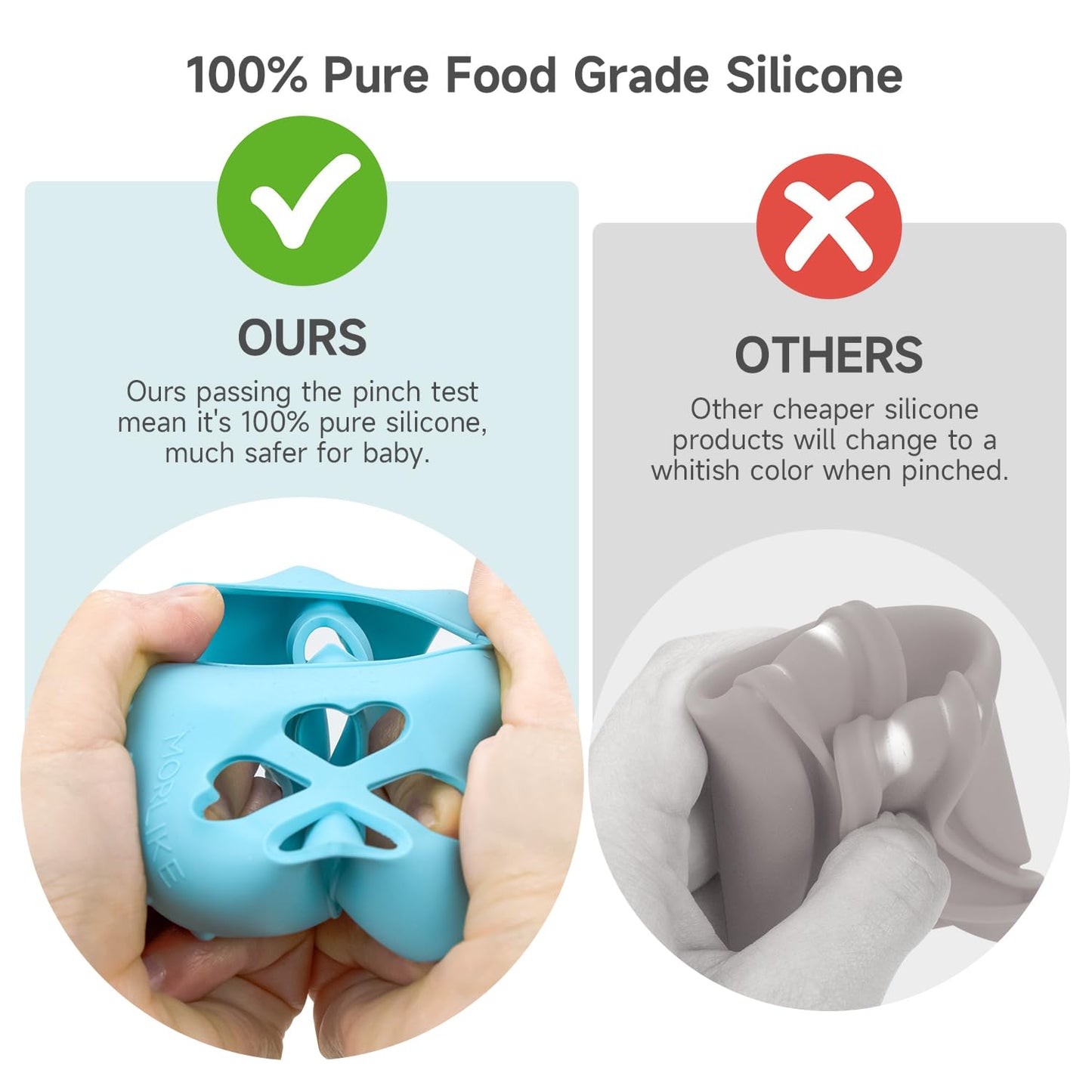 Morlike Silicone Baby Bottle Holder Sleeves Fit for Philips Avent Natural Glass Baby Bottles 4oz, 100% Silicone Baby Bottle Covers for SCY910, Protecting Glass Bottles, Dishwasher Safe (4 Pack)