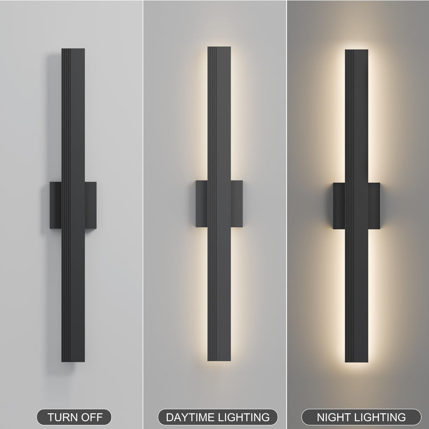 Lamqee 31.5 In Aluminum Long Outdoor Wall Light  3000K 2000Lm Integrated Led Waterproof Ip65  Linear Modern Exterior Lighting Fixtures Wall Mount Outside Sconce For House Porch Patio Garage Front Door