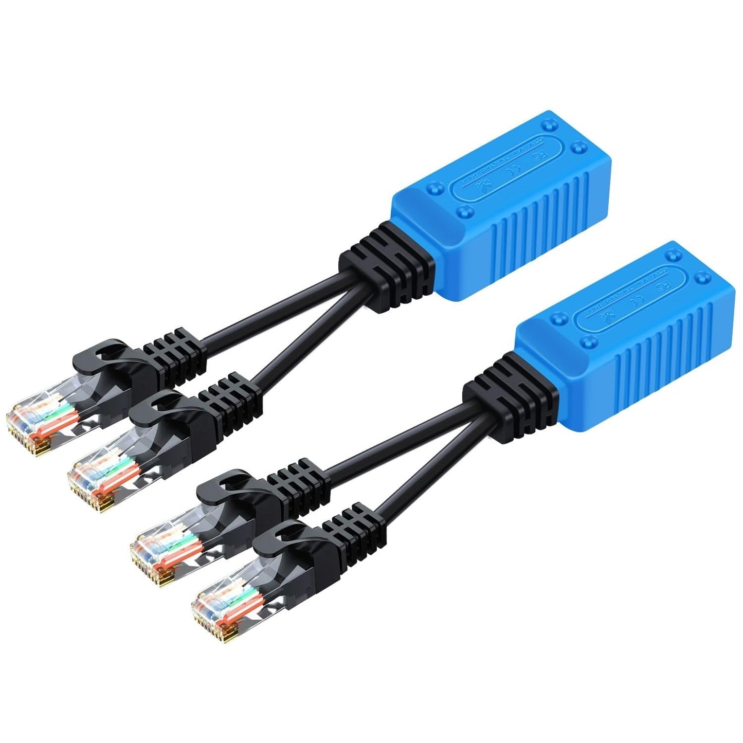 Tnp Rj45 Ethernet Cable Combiner/Splitter Kit (2 Pair), 2 Male To 1 Female & 1 Male 1 Female To 1 Female Poe Data Adapter Lan Et