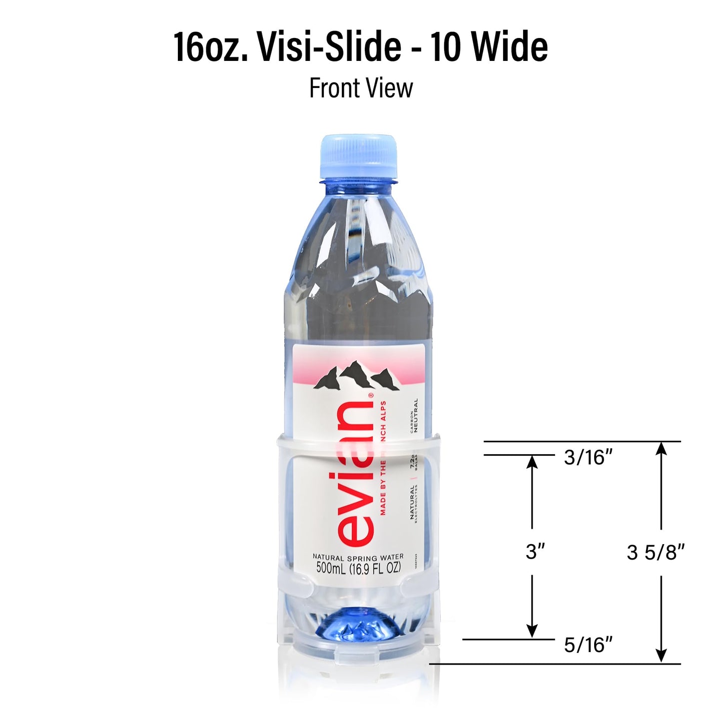 Display Technologies Visi-Slide Gravity Fed Organizer for 12/16oz high ring Beverages on flat and angled shelves in Cold Vaults & Coolers (Pack of 6)