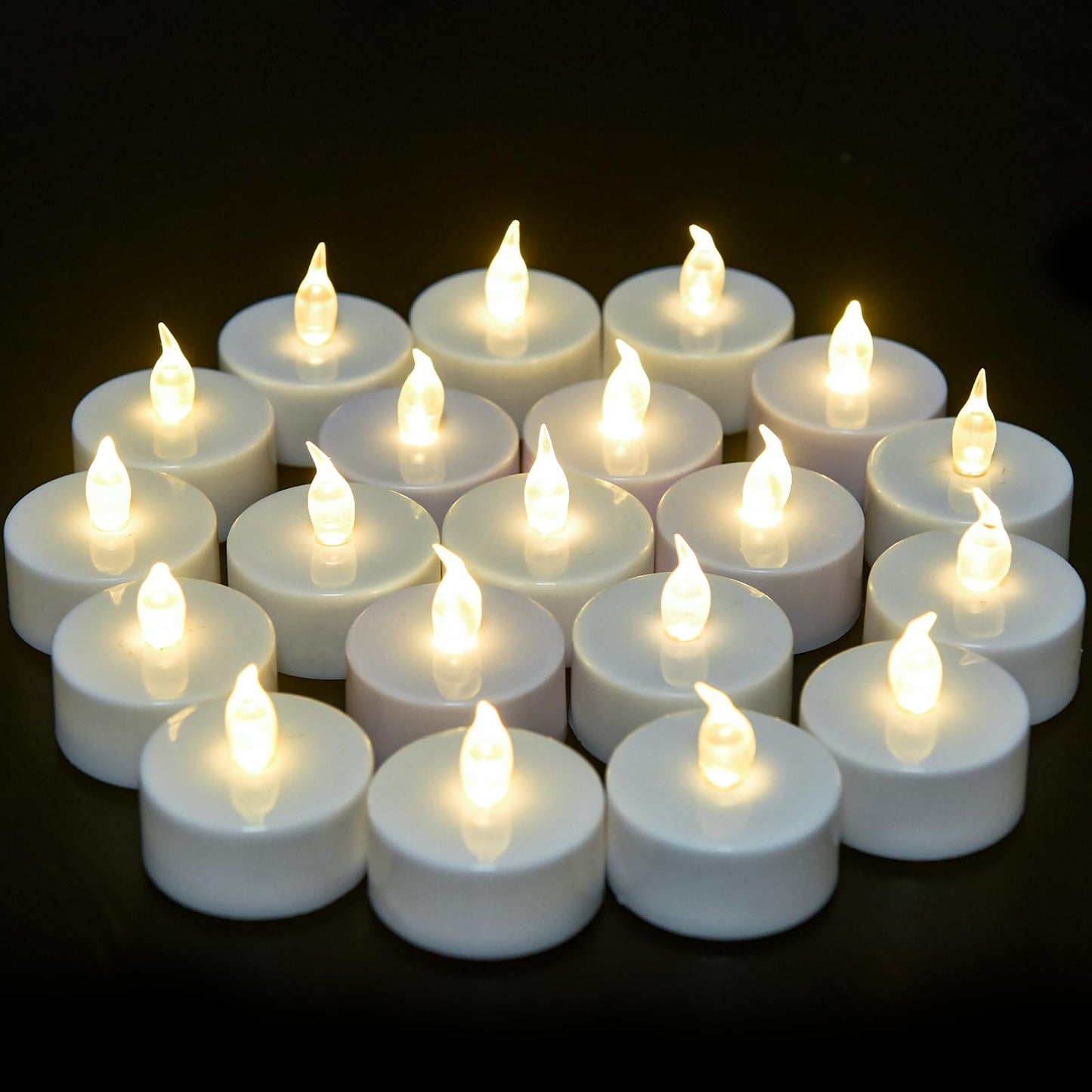 VETOUR Tea Lights Candles Battery Operated - Flameless Candles 100 Pack Led Tea Lights with Battry Powered Flickering Fake Tealights Bulk for Wedding Party Birthday Home Decoration (White)