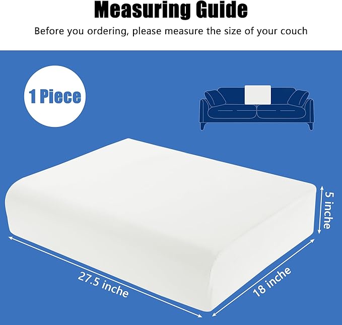 ROYALAY High Density Foam Couch Back Cushions Replacement Back Pillow Sofa Waist Cushion Stuffing Fill Supportive Back Pillow 1 Pack, Supportive Lumbar Support Pillow for Sofa, Couch-27.5"x18"