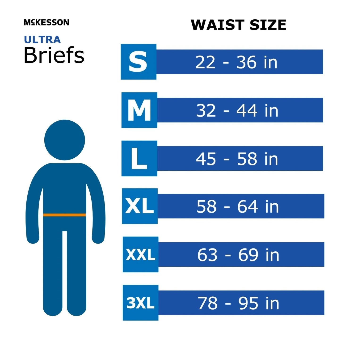McKesson Ultra Briefs, [60 Count], XL, 58-64 in. Incontinence Adult Diapers with Tabs, Heavy Absorbency, Unisex, Disposable, Elastic Leg Gathers and Contoured Fit for Men and Women