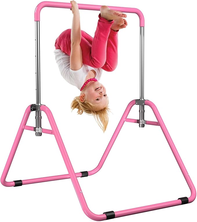 WATBKHE Kids Gymnastics Bar Gymnastic Equipment for Home Adjustable Height Gymnastic Training Bar Gymnastic Stuff for 3-7 ...