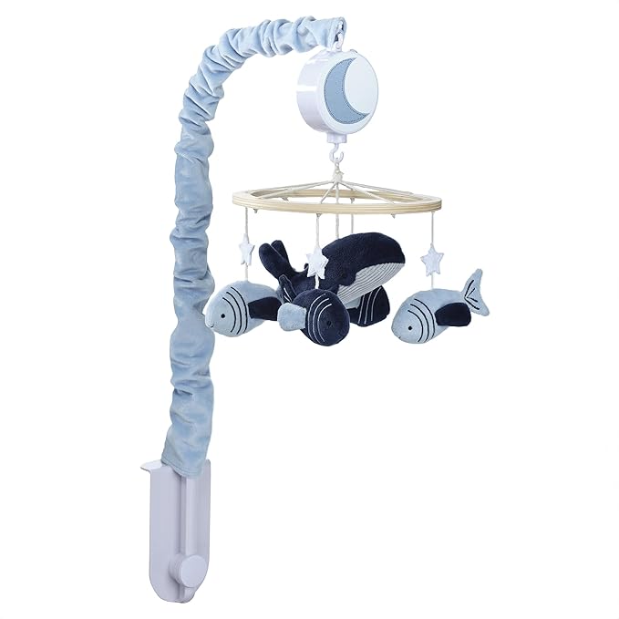 Lambs & Ivy Bubbles & Squirt Whale/Fish Musical Baby Crib Mobile Soother Toy