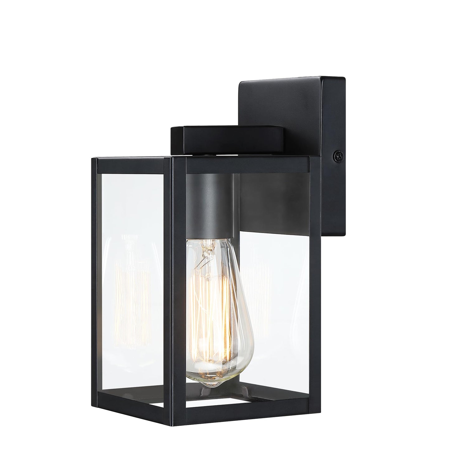 Faymart Lighting 2 Pack Small Outdoor Sconce Lights 10 Inch Outdoor Wall Lantern Light Exterior Sconce Metal And Glass Small Porch Light  Black Outdoor Lanterns For Front Porch Garage Balcony