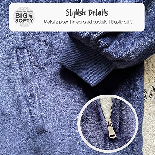 trekki Oversized Hoodie Blanket Sweatshirt, Wearable Blanket Hoodie Men Women with Zip, Comfy Fleece Hooded Blanket Adult