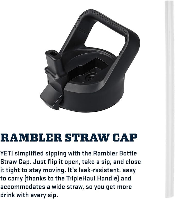 YETI Rambler 18 oz Bottle, Vacuum Insulated, Stainless Steel with Color Matching Straw Cap, Rescue Red
