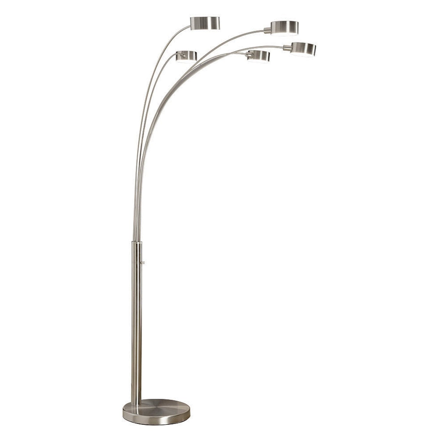 Artiva USA 5 Arc Floor Lamp with Dimmer Switch, Brushed Steel, 360 Degree Rotatable Shades, Model A207901SN
