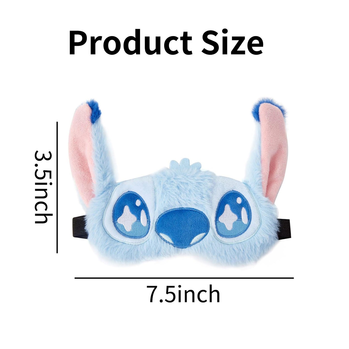 Cute Eye Masks for Sleep Cartoon Plush Blindfold Soft Funny Travel Eye Cover for Women Girls (Blue)