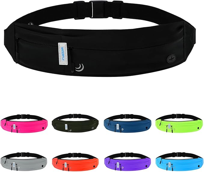 WATERFLY Running Belt Fanny Pack: Runner Marathon Jogging Waist Pack Sport Workout Exercise Fitness Phone Holder Belt for ...