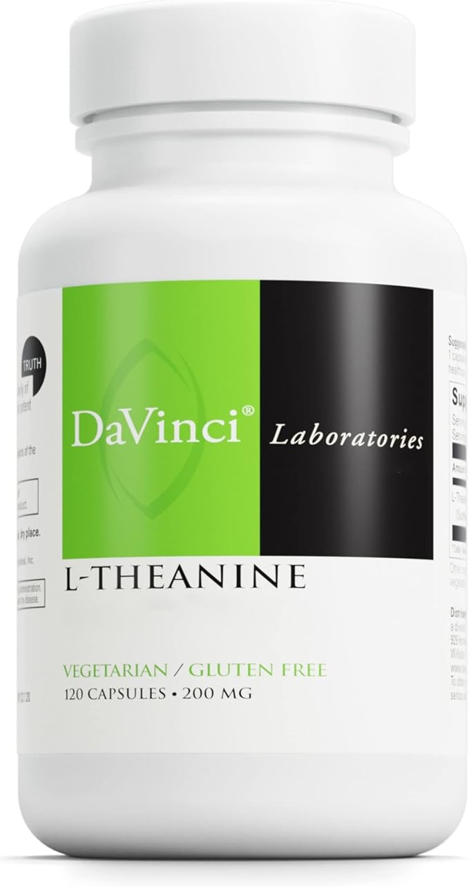 DAVINCI Labs L-Theanine - Brain Function Supplement - Helps Support Relaxation, Focus, Calm Feelings & More with Suntheanine L-Theanine* - 120 Vegetarian Capsules