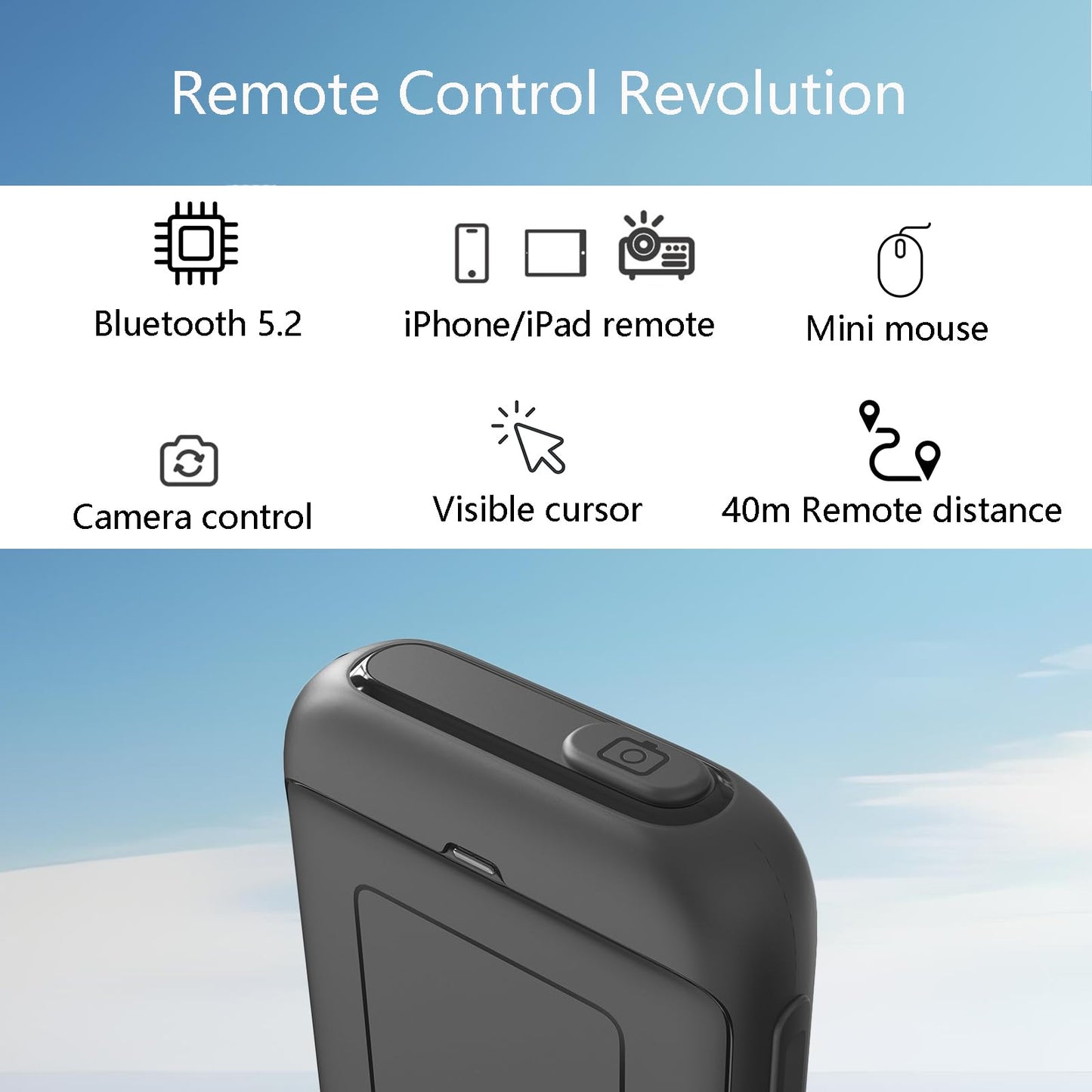 Phone Remote With Touchpad For Tiktok, Bluetooth Page Turner For Kindle App, Mini Mouse For Iphone, Ipad, Android Devices. Cellp